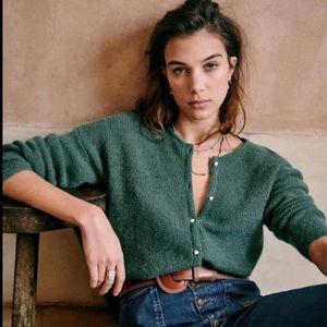 Sézane Gaspard Cardigan - Sage Green